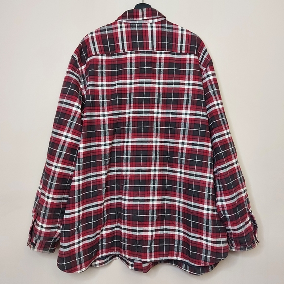 L.L. Bean Burgandy plaid quilted insulated shirt jacket Size XXL - Picture 5 of 9